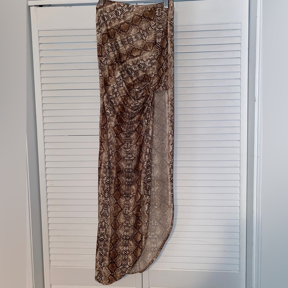 Long Reptile Skin Skirt